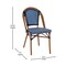 Merrick Lane Sacha Stacking Bistro Chair with PE Seat and Back and Aluminum Frame for Indoor/Outdoor Use